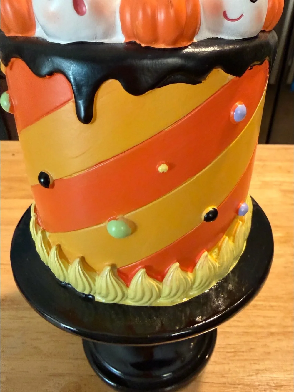 Halloween Candy Drip Decorative Cake Topper - Orange, Yellow, Black
